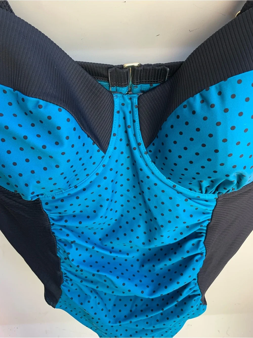1X. Women’s Blue and Black One-Piece Swimsuit